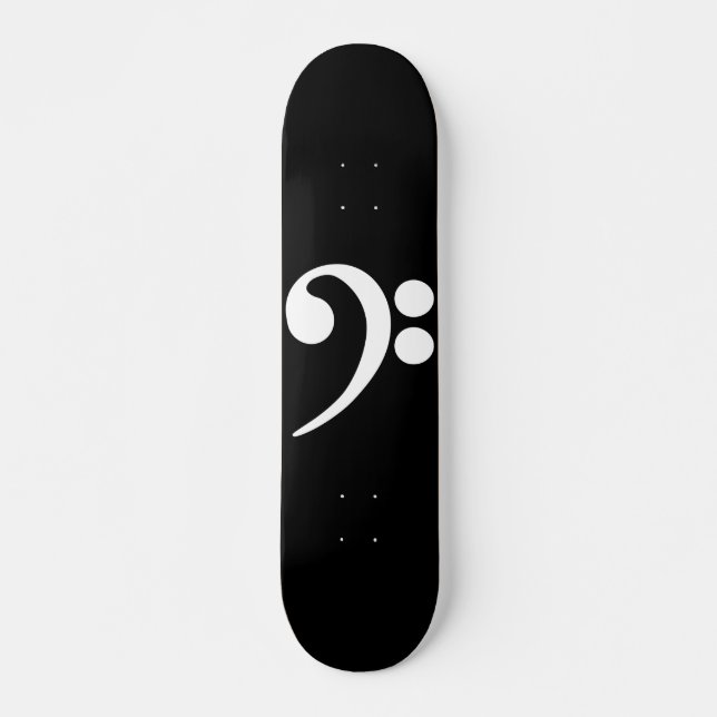 White Bass Clef Skateboard (Vorne)