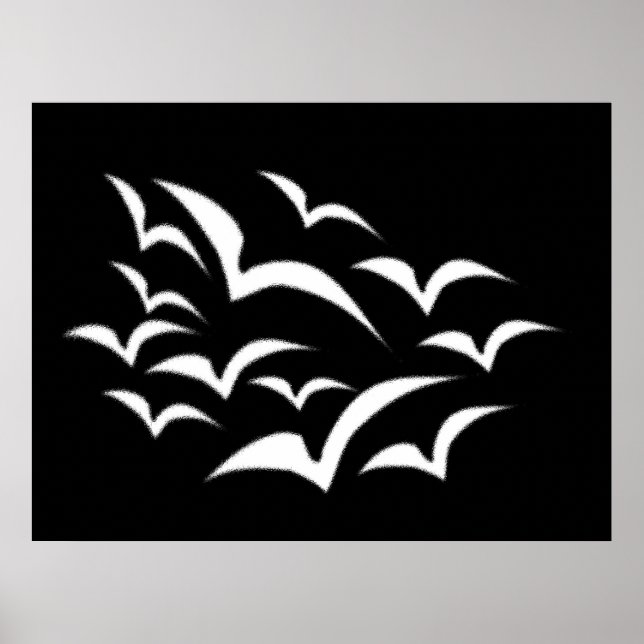 White Bat Cloud Poster (Vorne)