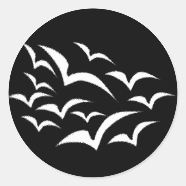 White Bat Cloud Sticker (Vorderseite)