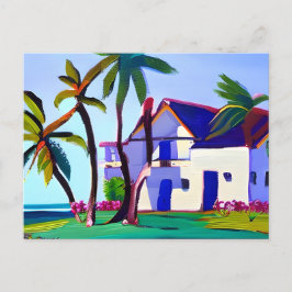 White Beach House | Nur Sprichwort Hallo Postkarte