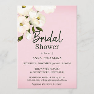 *~* White Beach Rose Bridal Pink Dusche Einladung