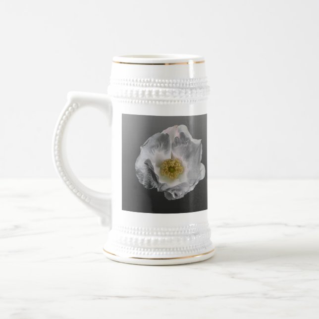 White Beach Rose Stein Bierglas (Links)