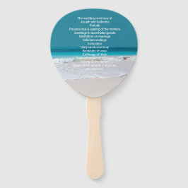 White Beach Theme Wedding Program Fan Fächer