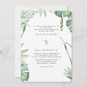 White Beach Tropics beide Eltern Hochzeit Einladung
