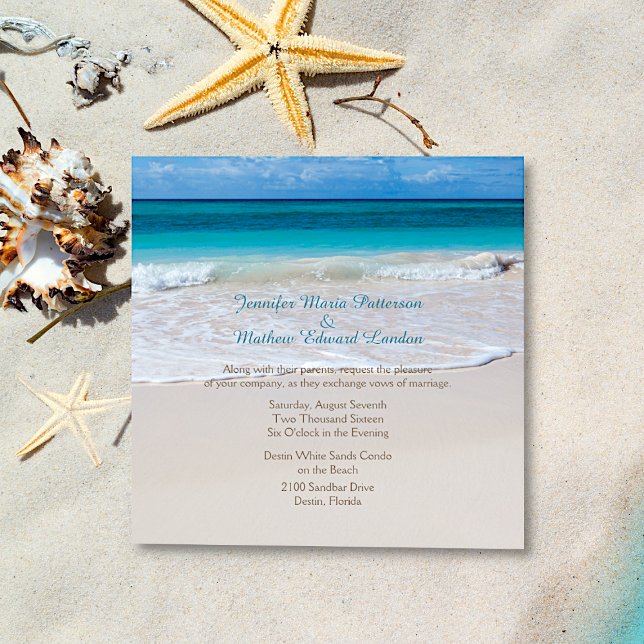 White Beach Wedding Invitation (Créateur téléchargé)