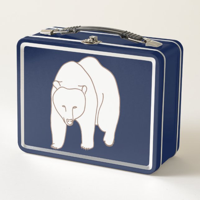 White Bear Drawing Lunch Boxes Metall Brotdose (Vorderseite)