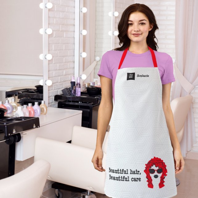 White Beauty Salon Hair Stylist Trendy Schürze (Von Creator hochgeladen)