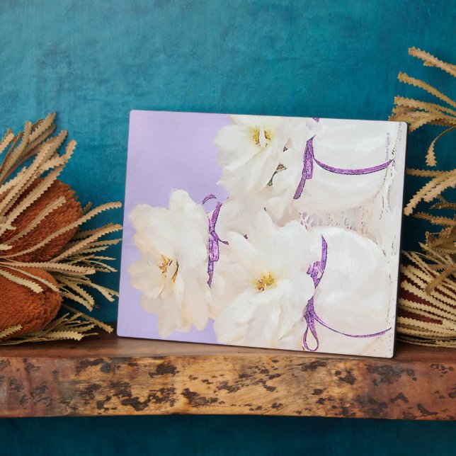 White Begonias Still Life Foto Plaque Fotoplatte (Seite)