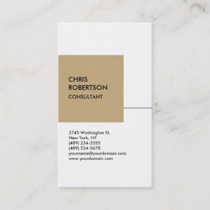 White Beige Cube Vertical Chic Business Card Visitenkarte