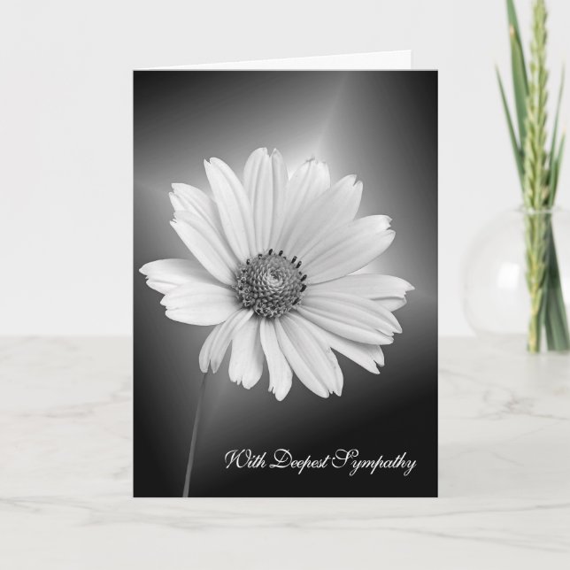White Beileid Daisy Karte (Vorderseite)