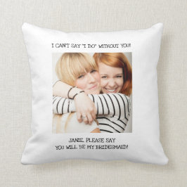 White Best Friend Foto Bridesmaid Einladung Kissen