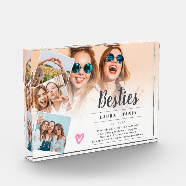 White Best Friends Skript 4 Foto Collage Grid (Links)