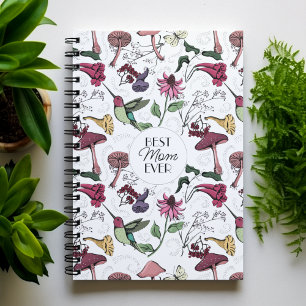 White Best Mama jemals Picture Hummingbird Floral Notizbuch