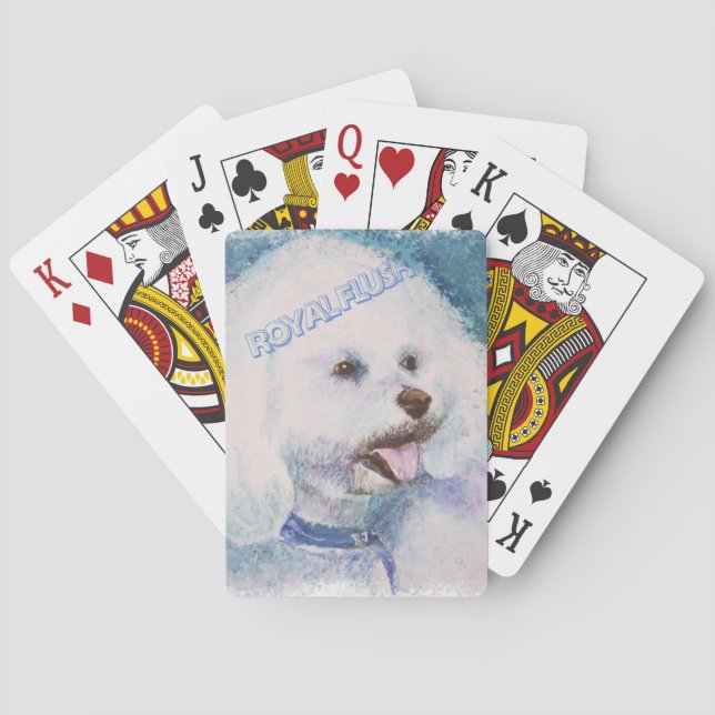 WHITE BICHON FRISE SPIELKARTEN (Rückseite)