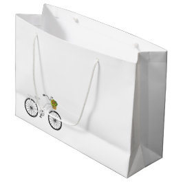 White Bicycle Happy Birthday Blume Basket Spaß Große Geschenktüte