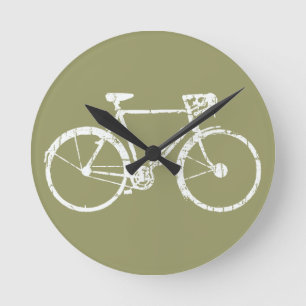 white bicycle runde wanduhr