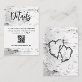White Birch Details QR code Wedding Enclosure Begleitkarte