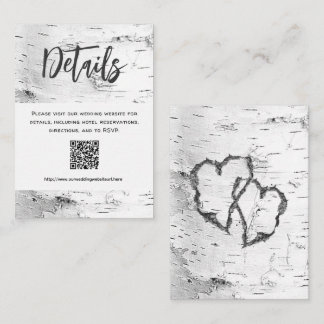 White Birch Details QR code Wedding Enclosure Begleitkarte