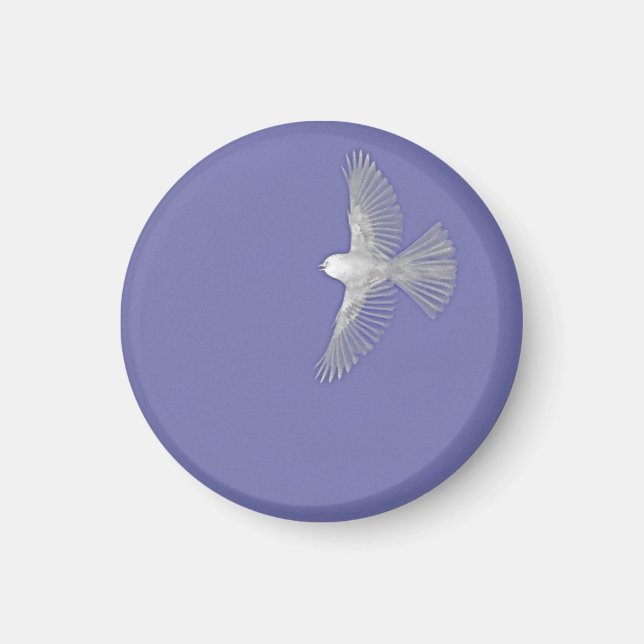 White Bird in Flight Magnet (Vorne)