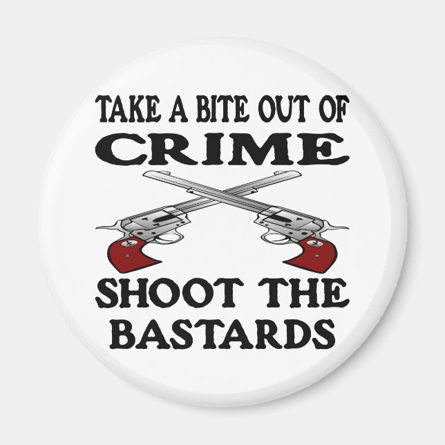 White Bite Out Crime Bastards Magnet (Vorne)