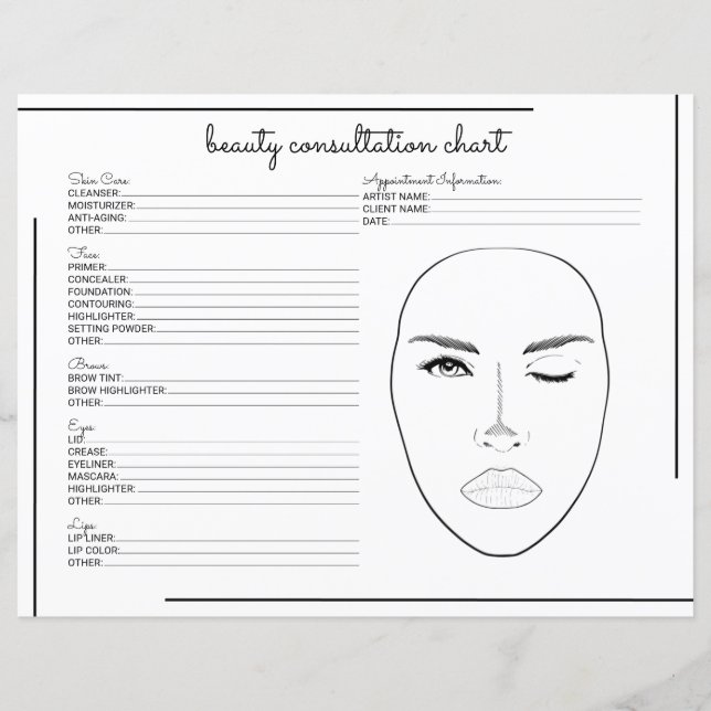 White Black Border Script Logo Beauty Consulting (Vorderseite)