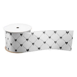 White & Black Bow Gift Wrapping  Satinband