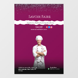White Black Chef Restaurants and Food Lovers Fensteraufkleber