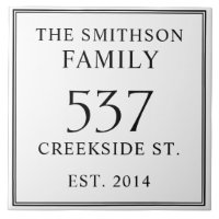 White Black Date Etablierte Address House Plaque