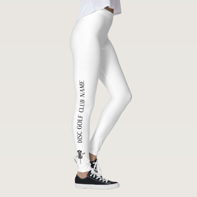 White & Black Disc Golf Activewear Leggings (Droite)