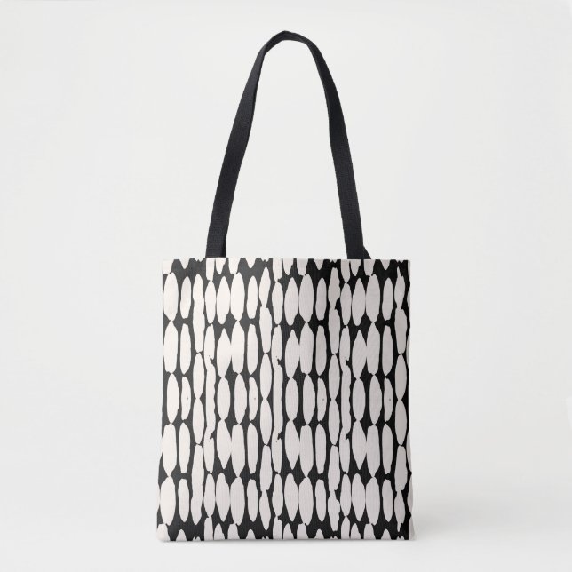 White black dot pattern. shibori circle seamless.  tasche (Vorderseite)
