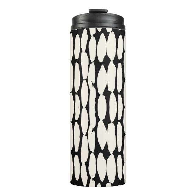 White black dot pattern. shibori circle seamless.  thermosbecher (Vorderseite)