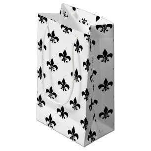 White Black Fleur De Lis Delicate Mardi Gras Kleine Geschenktüte