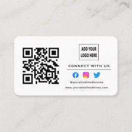 White Black Follow Scan zur Verbindung mit QR-Code Visitenkarte