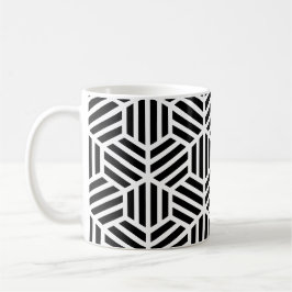 White Black Geometric Hexagon Honeycomb Pattern Kaffeetasse