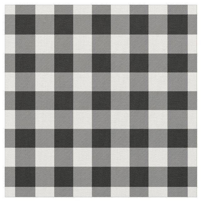 White & Black Gingham Plaid Stoff (Nahaufnahme)