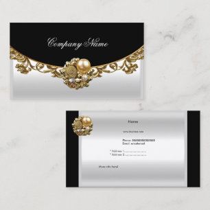 White Black Gold Elegante Boutique Gold Profil Visitenkarte