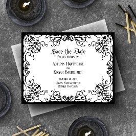 White Black Gothic Wedding Save The Date