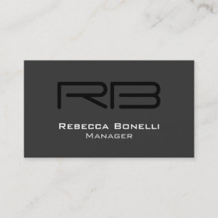 White Black Gray Monogram Manager Business Card Visitenkarte
