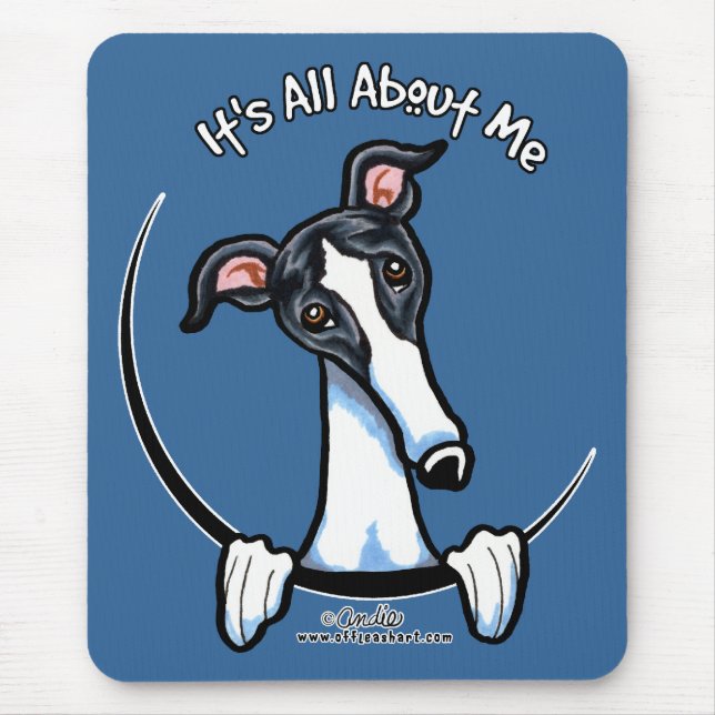 White Black Greyhound IAAM Mousepad (Vorne)