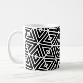White Black Hexagon Honeycomb Triangle Pattern Kaffeetasse