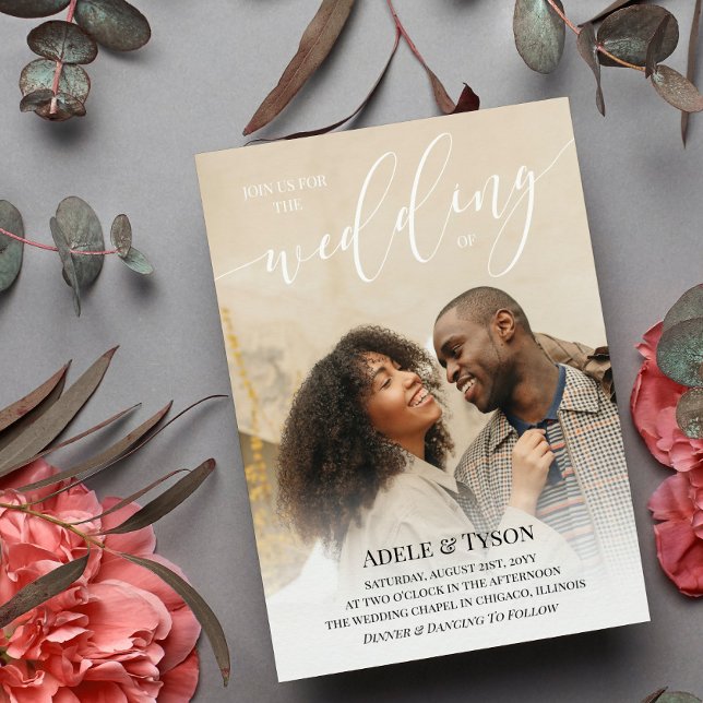 White Black Join US Foto Doppelseitige Hochzeit Einladung (Von Creator hochgeladen)