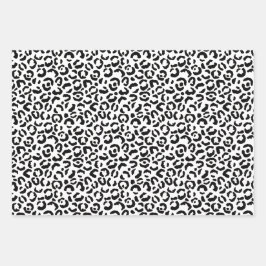 White Black Leopard Zebra Animal Print Geschenkpapier Set