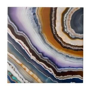 White Black Lilac Blue Terracotta Agate Geode Fliese