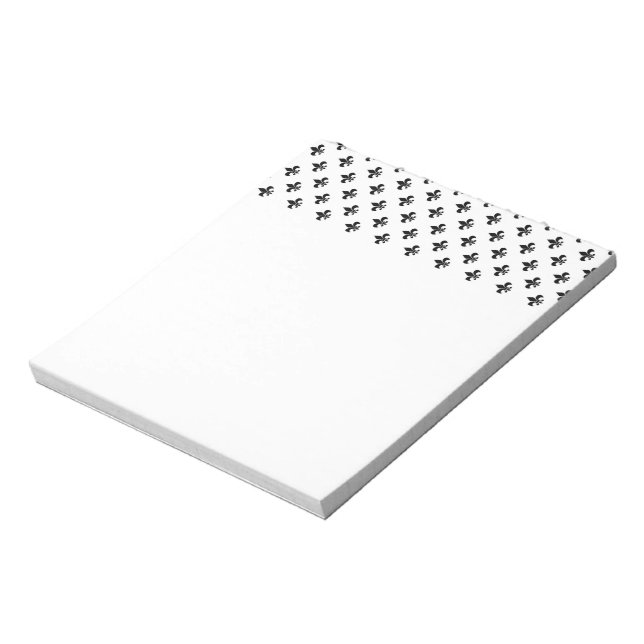 White Black Lilie Delicate Mardi Gras Notizblock (Rotiert)