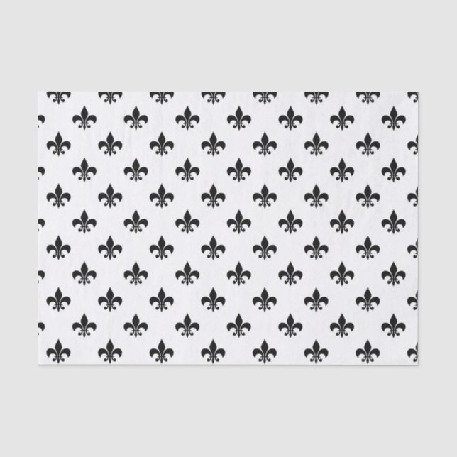 White Black Lilie Delicate Mardi Gras Seidenpapier (Vorderseite)