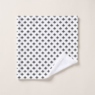 White Black Lilie Delicate Mardi Gras Waschlappen