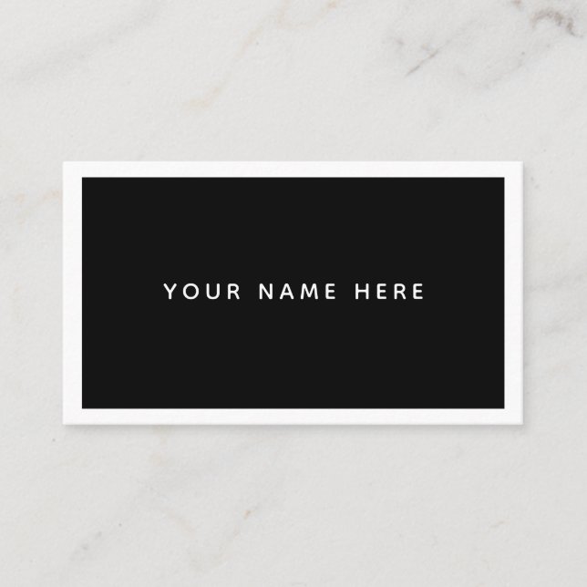 White Black Minimal Business Card Visitenkarte (Vorderseite)