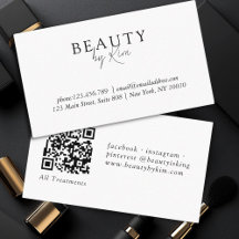 White & Black Minimal Elegant, Salon QR Code