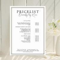 White & Black Minimal Elegante, Salon Preisliste