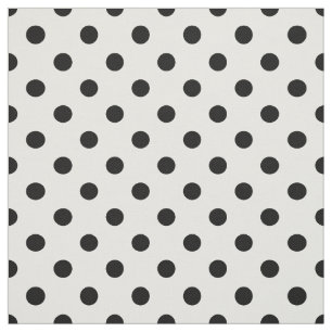 White Black Polka Dots Textile Stoff